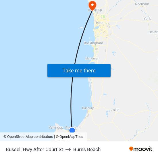 Bussell Hwy After Court St to Burns Beach map