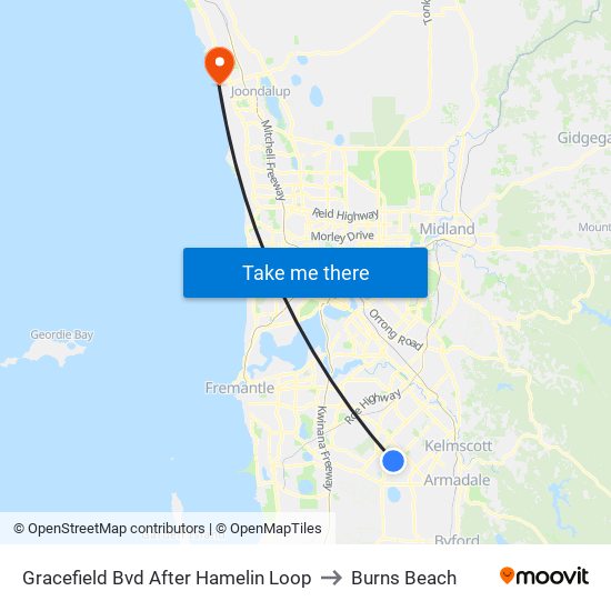 Gracefield Bvd After Hamelin Loop to Burns Beach map