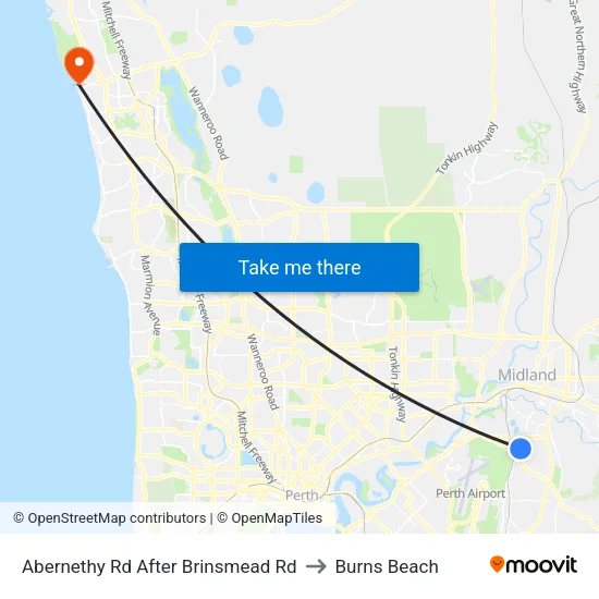 Abernethy Rd After Brinsmead Rd to Burns Beach map