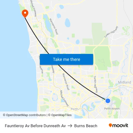 Fauntleroy Av Before Dunreath Av to Burns Beach map