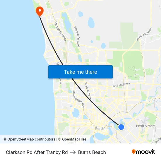 Clarkson Rd After Tranby Rd to Burns Beach map