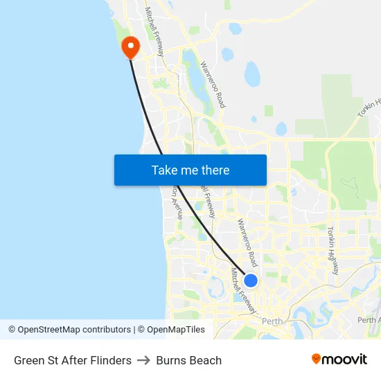 Green St After Flinders to Burns Beach map