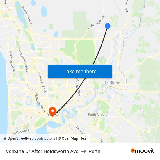 Verbana Dr After Holdsworth Ave to Perth map
