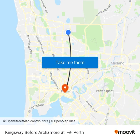 Kingsway   Before Archamore St to Perth map