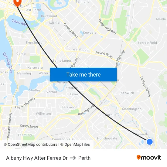 Albany Hwy After Ferres Dr to Perth map
