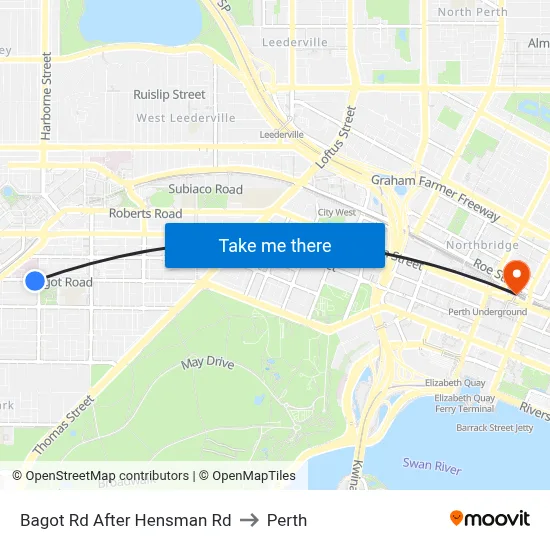 Bagot Rd After Hensman Rd to Perth map