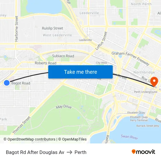 Bagot Rd After Douglas Av to Perth map