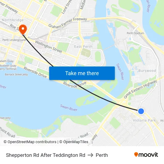 Shepperton Rd After Teddington Rd to Perth map