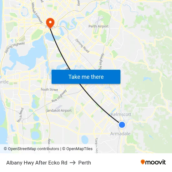 Albany Hwy After Ecko Rd to Perth map