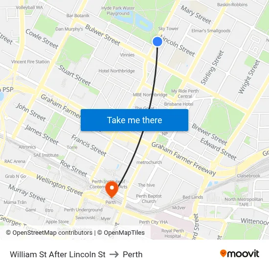 William St After Lincoln St to Perth map
