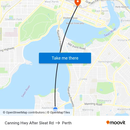 Canning Hwy After Sleat Rd to Perth map