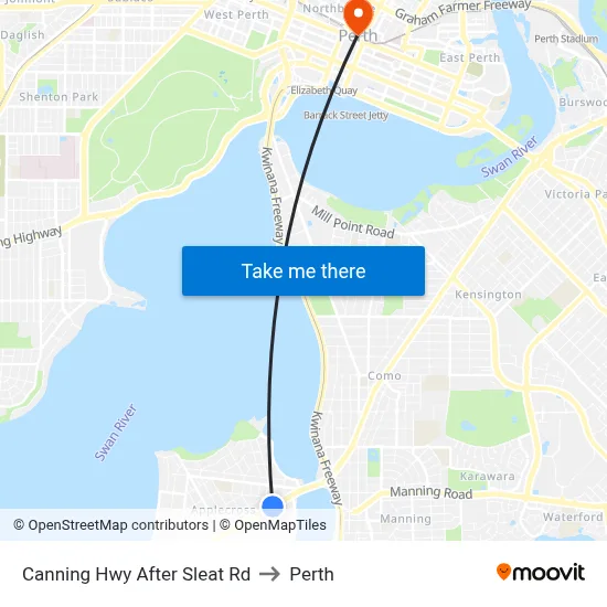 Canning Hwy After Sleat Rd to Perth map