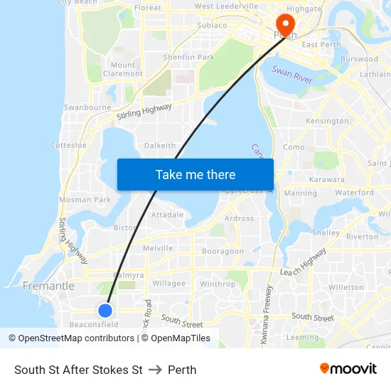South St After Stokes St to Perth map