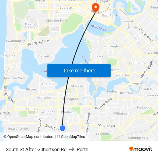 South St After Gilbertson Rd to Perth map