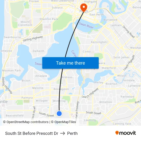 South St Before Prescott Dr to Perth map