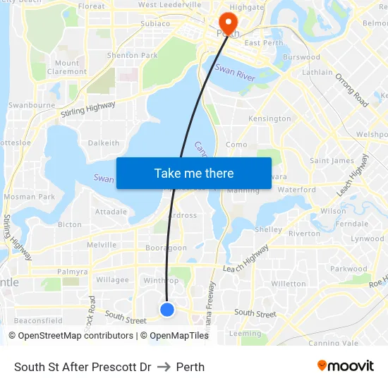 South St After Prescott Dr to Perth map