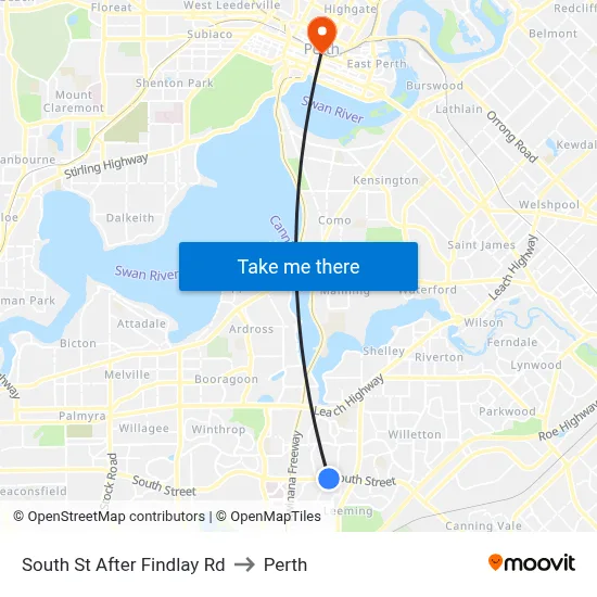 South St After Findlay Rd to Perth map