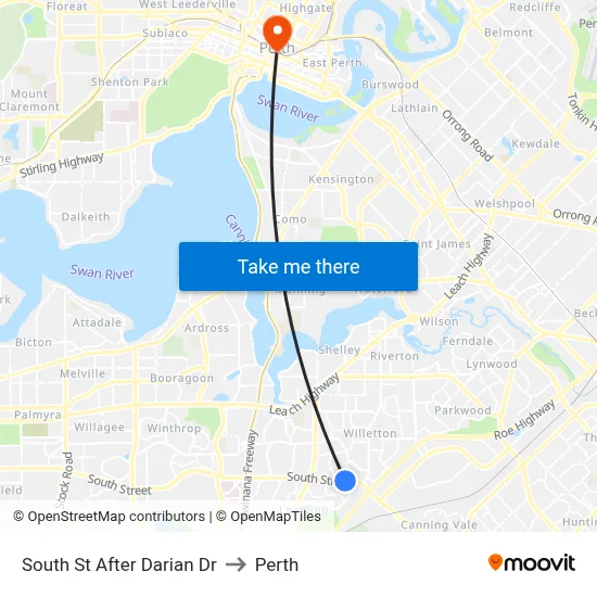 South St After Darian Dr to Perth map