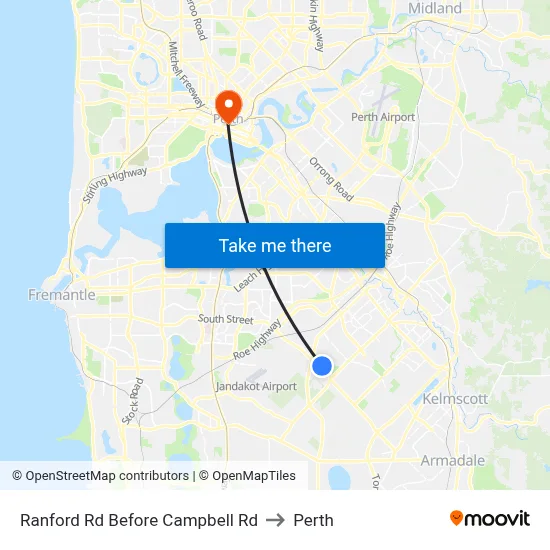 Ranford Rd Before Campbell Rd to Perth map