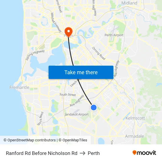Ranford Rd Before Nicholson Rd to Perth map