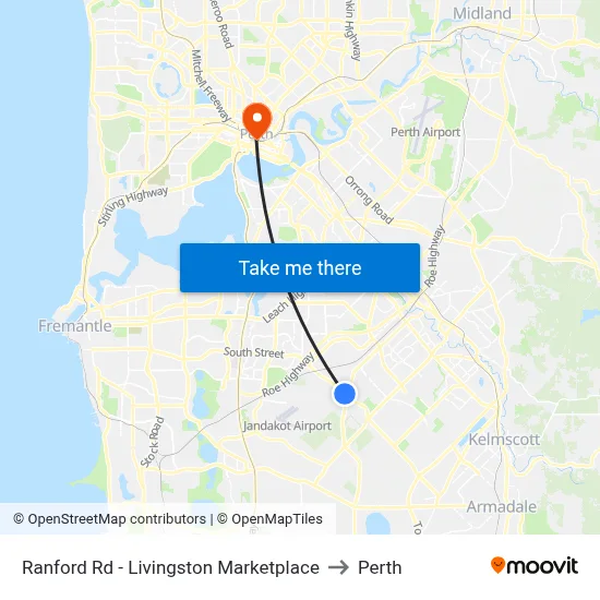 Ranford Rd - Livingston Marketplace to Perth map