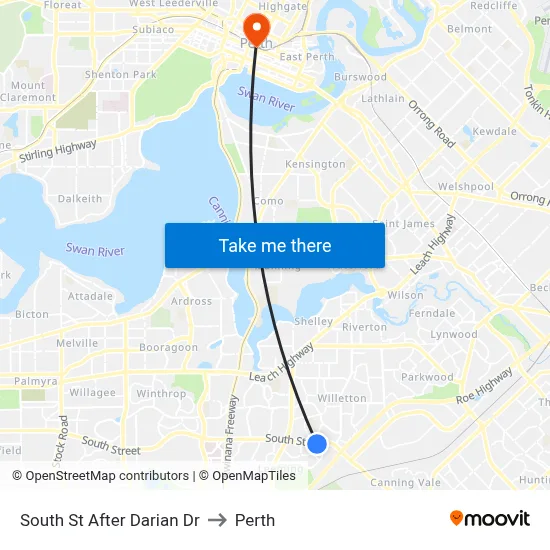 South St After Darian Dr to Perth map