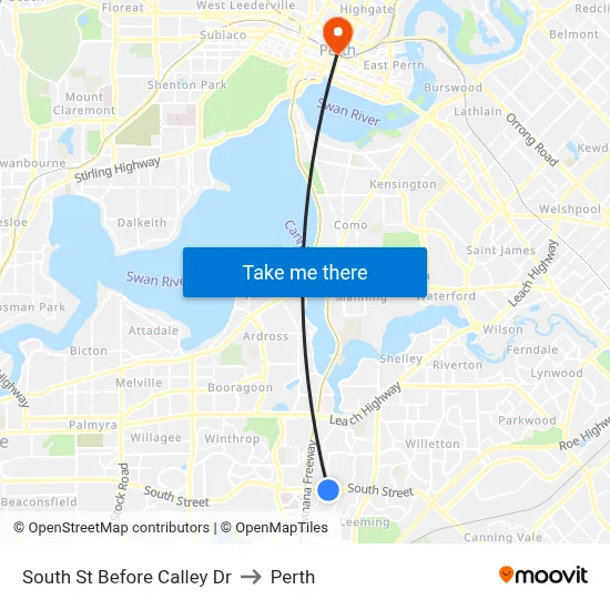 South St Before Calley Dr to Perth map