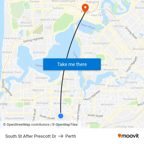 South St After Prescott Dr to Perth map