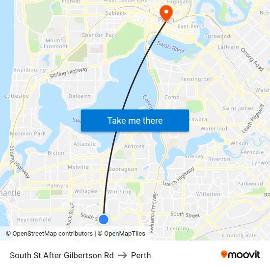 South St After Gilbertson Rd to Perth map
