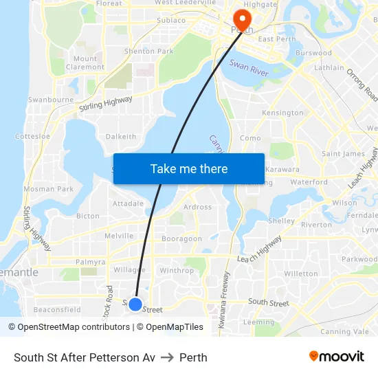 South St After Petterson Av to Perth map