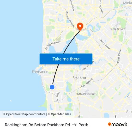 Rockingham Rd Before Packham Rd to Perth map