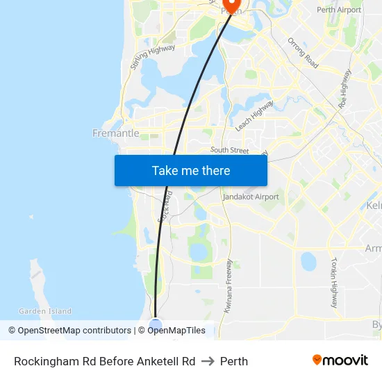 Rockingham Rd Before Anketell Rd to Perth map
