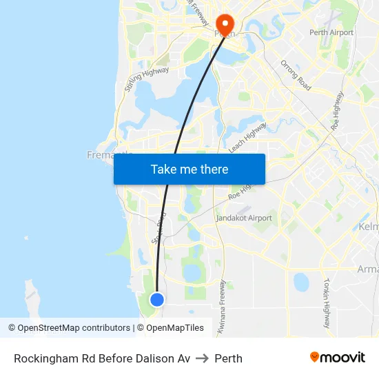 Rockingham Rd Before Dalison Av to Perth map