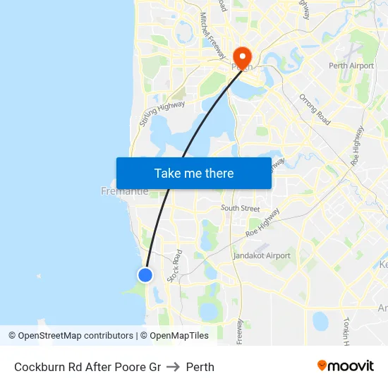 Cockburn Rd After Poore Gr to Perth map