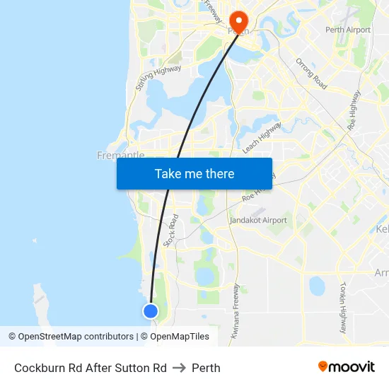 Cockburn Rd After Sutton Rd to Perth map