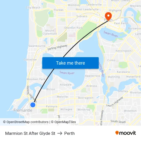 Marmion St After Glyde St to Perth map