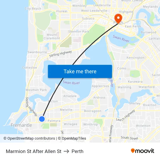 Marmion St After Allen St to Perth map