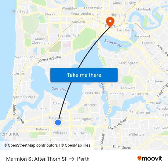 Marmion St After Thorn St to Perth map