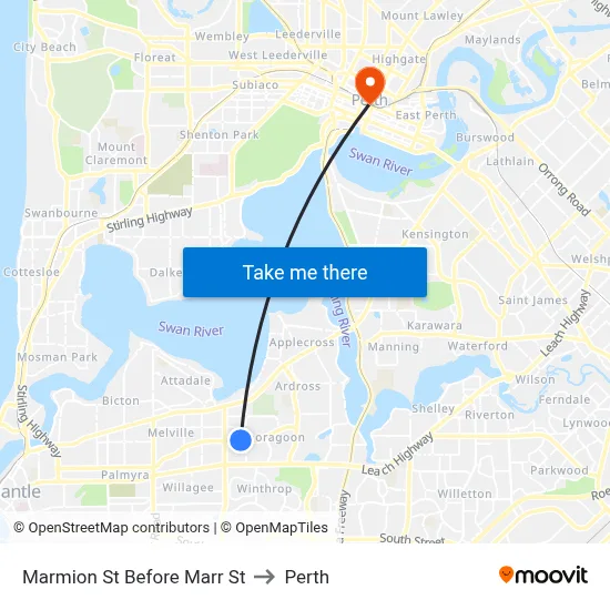 Marmion St Before Marr St to Perth map