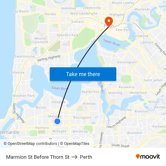 Marmion St Before Thorn St to Perth map