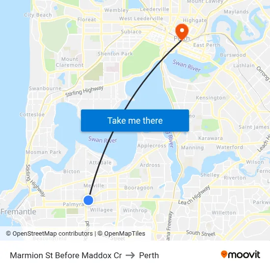 Marmion St Before Maddox Cr to Perth map