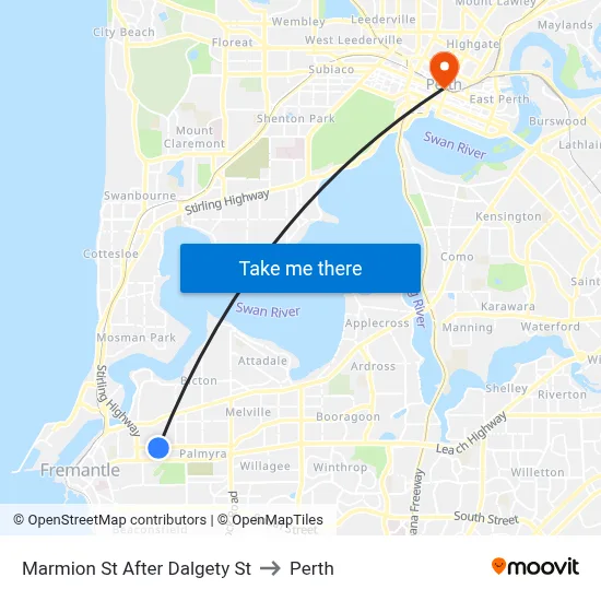 Marmion St After Dalgety St to Perth map