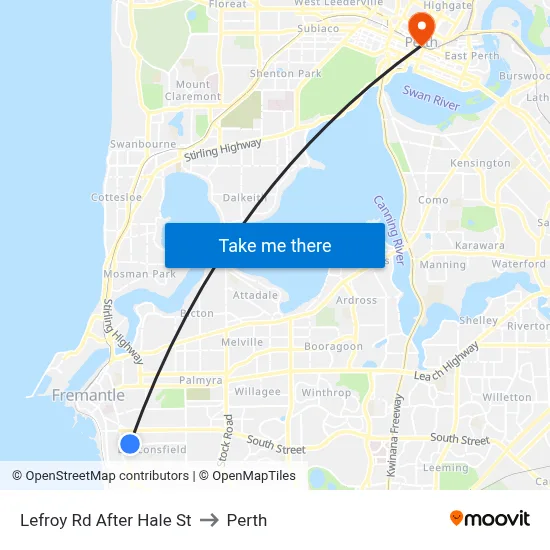 Lefroy Rd After Hale St to Perth map