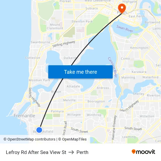 Lefroy Rd After Sea View St to Perth map