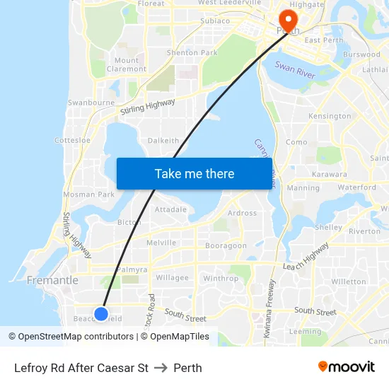 Lefroy Rd After Caesar St to Perth map