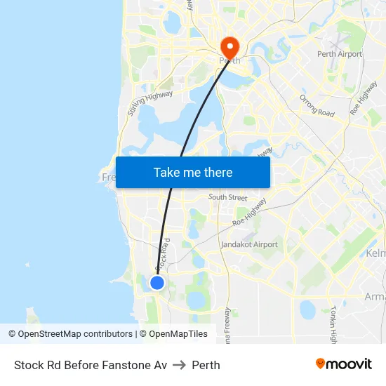 Stock Rd Before Fanstone Av to Perth map