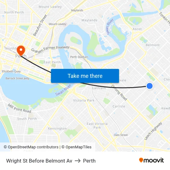 Wright St Before Belmont Av to Perth map