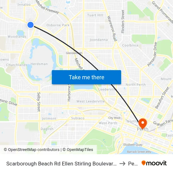Scarborough Beach Rd Ellen Stirling Boulevard Cat Id 5 to Perth map