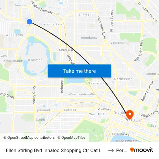 Ellen Stirling Bvd Innaloo Shopping Ctr Cat Id 4 to Perth map