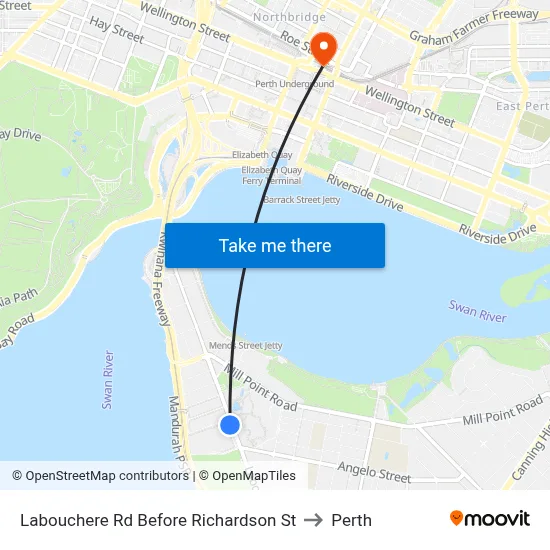 Labouchere Rd Before Richardson St to Perth map